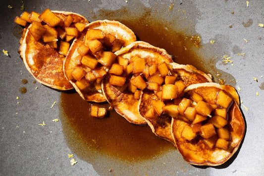 Cinnamon Apple Flambé Pancakes
