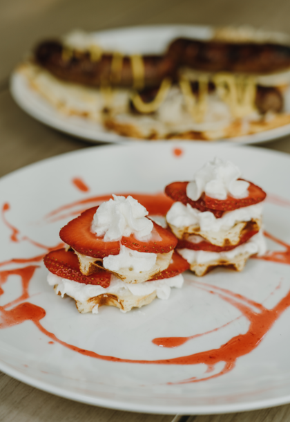 Heavenly Waffles Strawberry Shortcake Bites