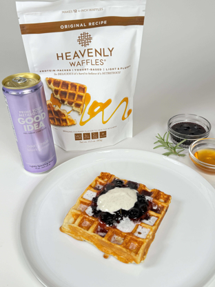 Heavenly Waffles With Black Currant Compote & Vanilla Bean Cream Cheese