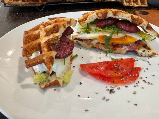 High Protein BLT Heavenly Waffles Sandwich