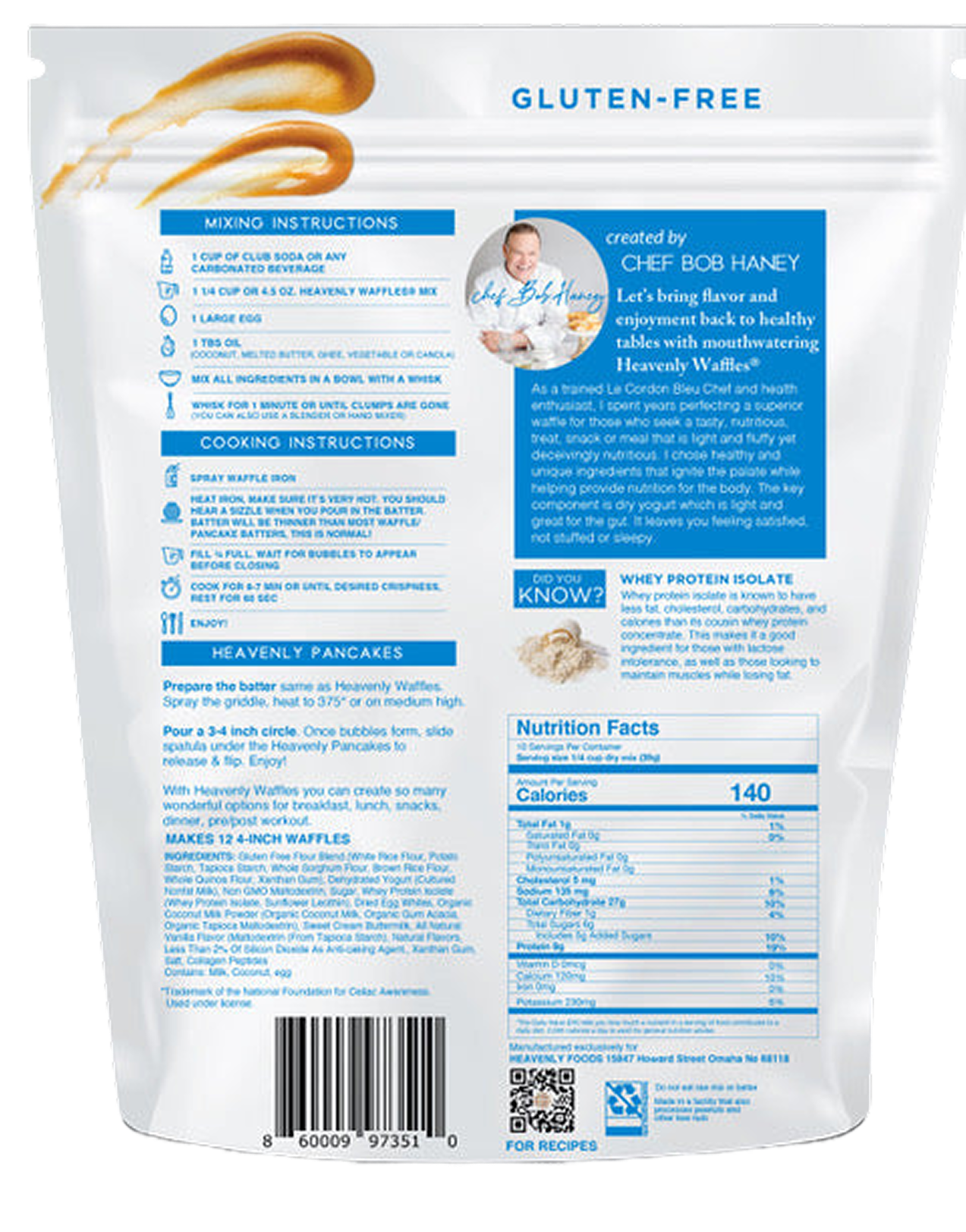 30 lb Gluten Free Heavenly Waffles® Mix (Case of 1)