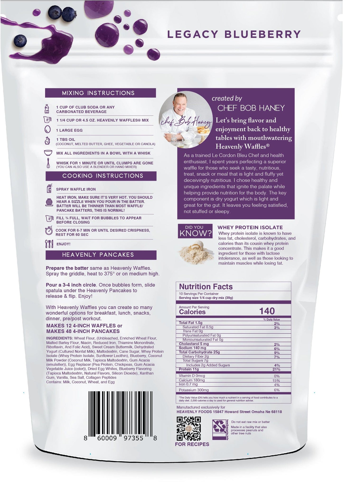 13.5 oz Legacy Blueberry Heavenly Waffles® Mix