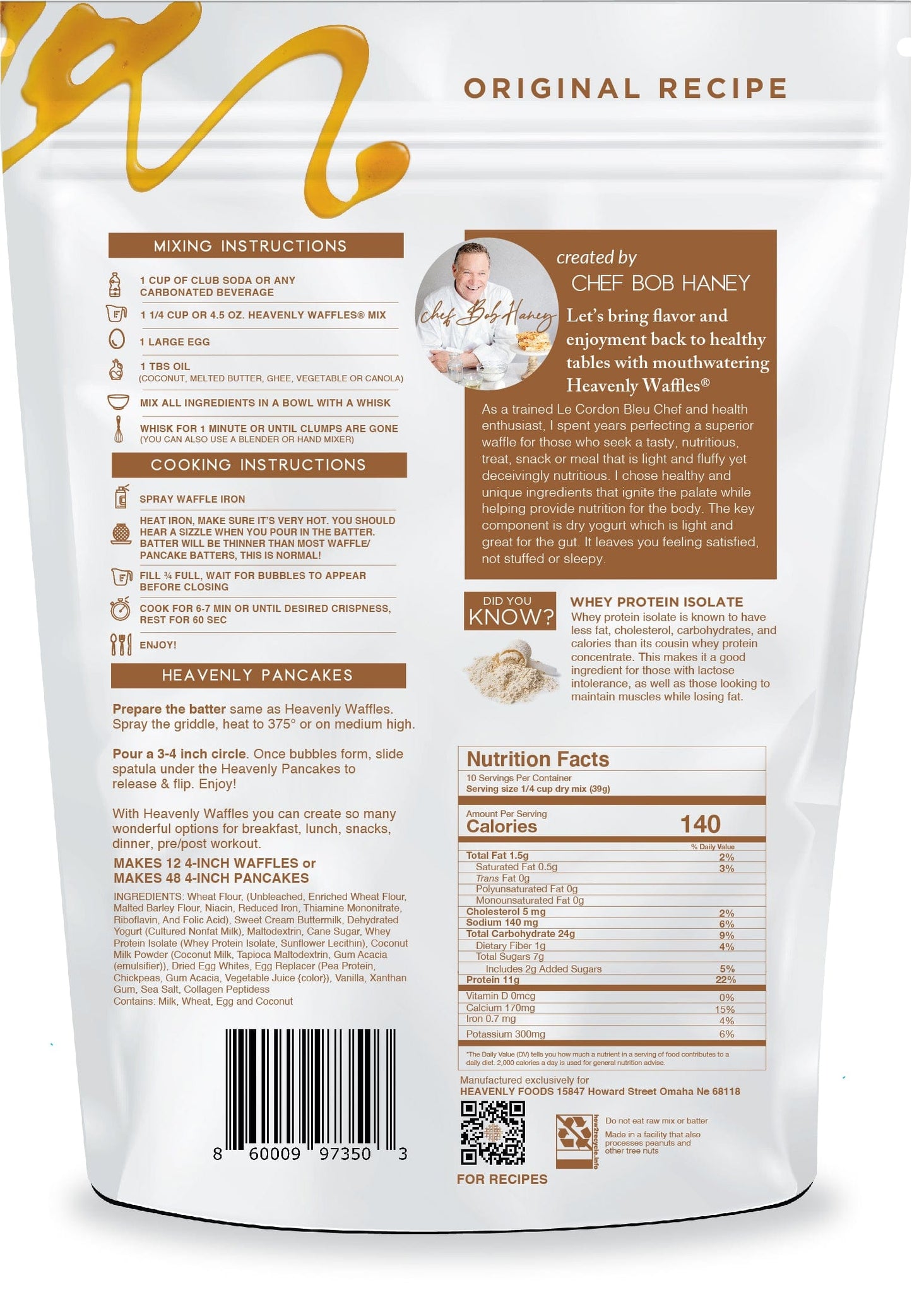 13.5 oz Original Recipe Heavenly Waffles® Mix